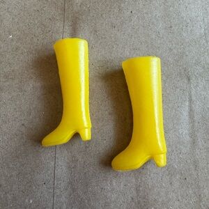 Rare, HTF Retro Vintage Yellow Barbie Boots Mod GoGo Style 1960s 70s